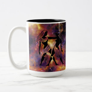 Gemini Zodiac Galaxy Design – Astrology Birthday H Two-Tone Coffee Mug