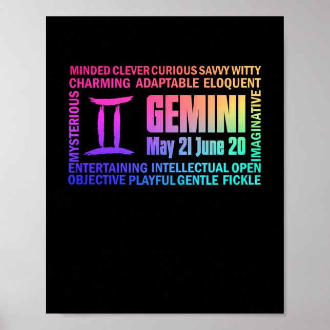 Gemini Zodiac Gemini Personality Star Sign (Front)