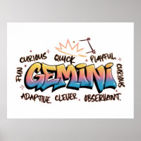 Gemini Zodiac  Graffiti 