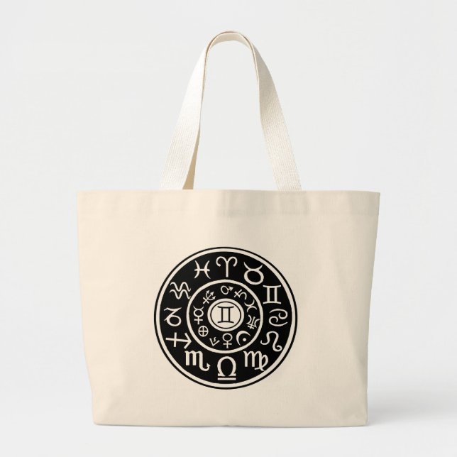Gemini Zodiac Large Tote Bag (Front)