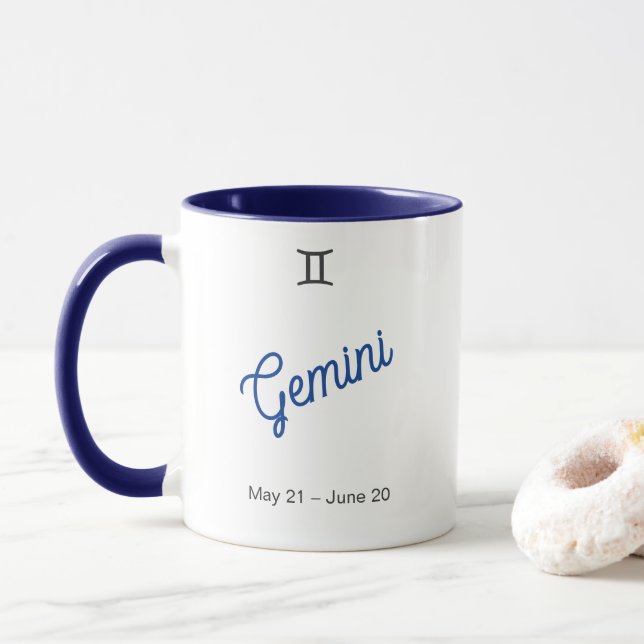 Gemini Zodiac Mug – Astrology Coffee Cup (With Donut)