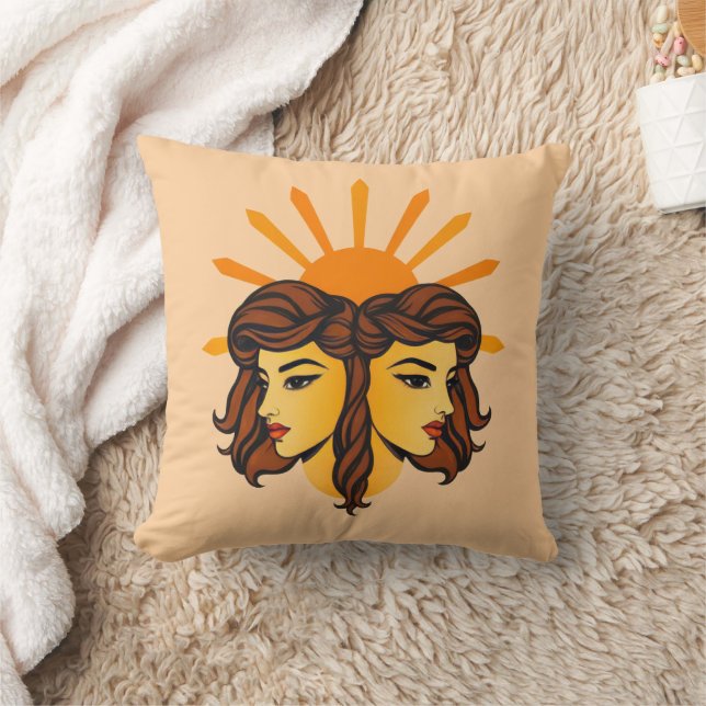 Gemini Zodiac Retro Art Cushion (Blanket)