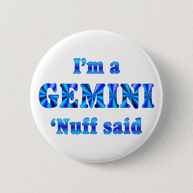 Gemini Zodiac Sign 6 Cm Round Badge (Front)