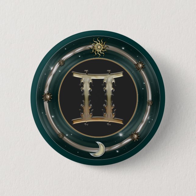 Gemini Zodiac Sign Buttons (Front)