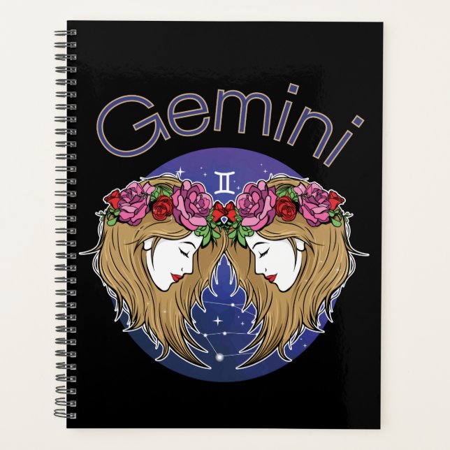 Gemini Zodiac Sign Calendar Planner (Front)