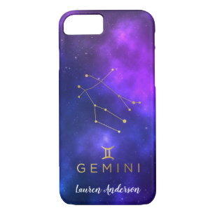 Gemini Zodiac Sign Custom Name IPhone Case
