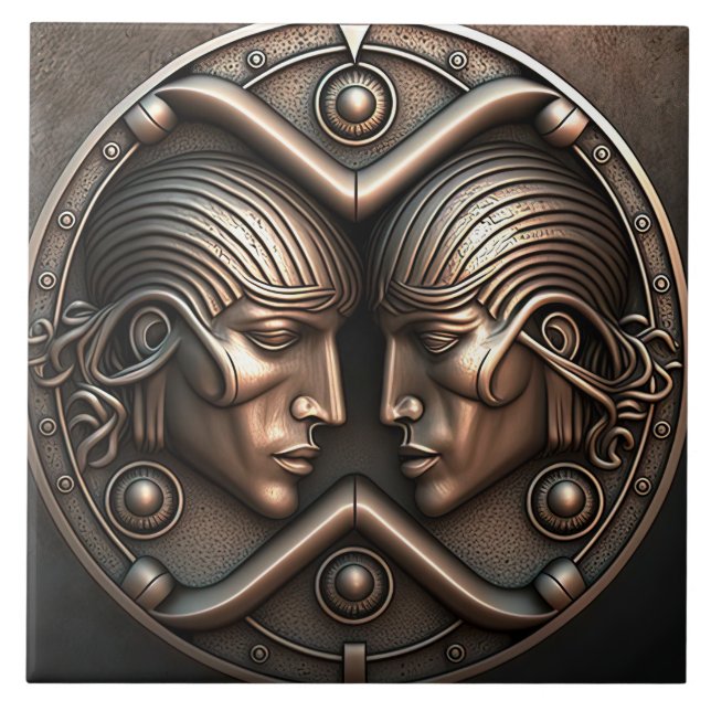 Gemini Zodiac Sign Gemini Horoscope Ceramic Tile (Front)