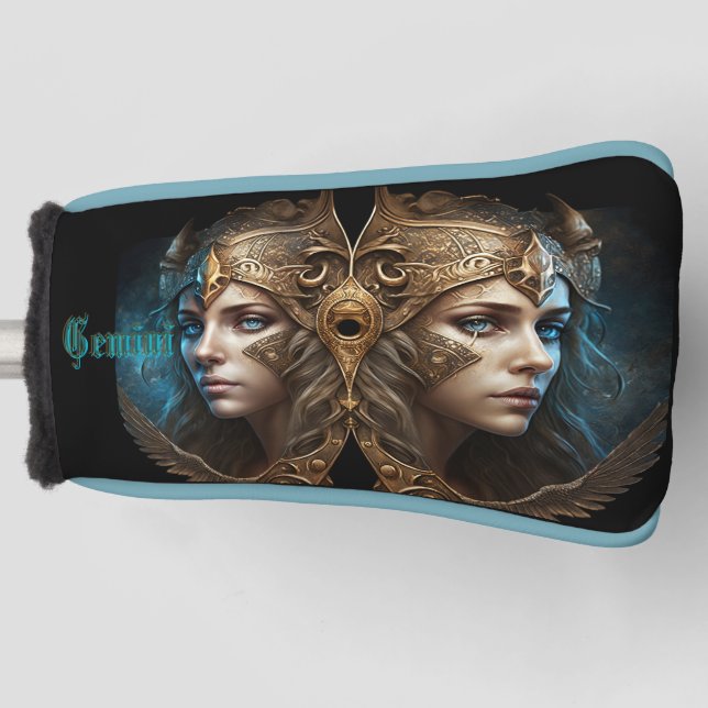 Gemini Zodiac Sign Golf Head Cover (Front)
