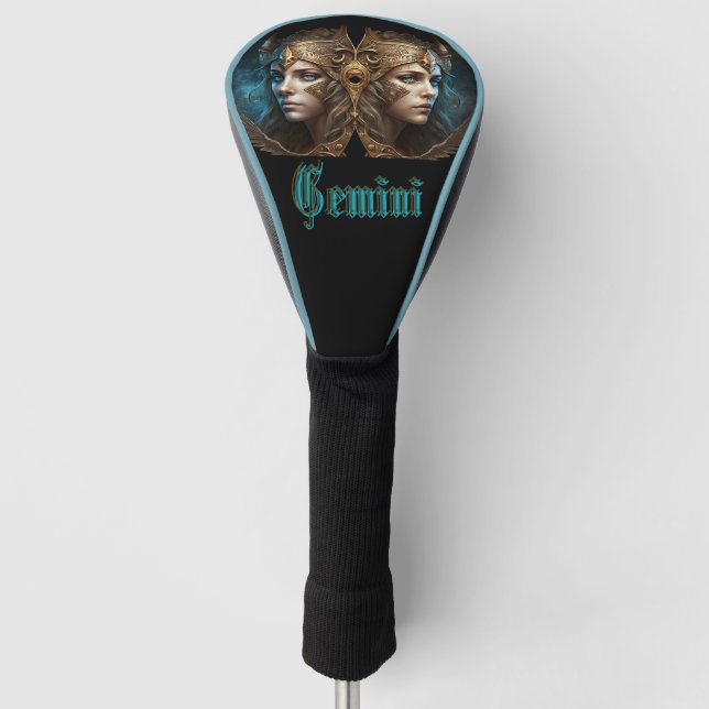 Gemini Zodiac Sign Golf Head Cover (Front)