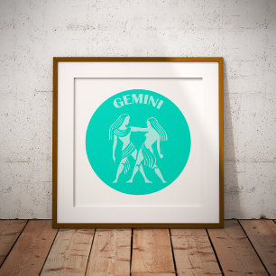 Gemini, Zodiac Sign, Horoscope, Astrology Foil Prints