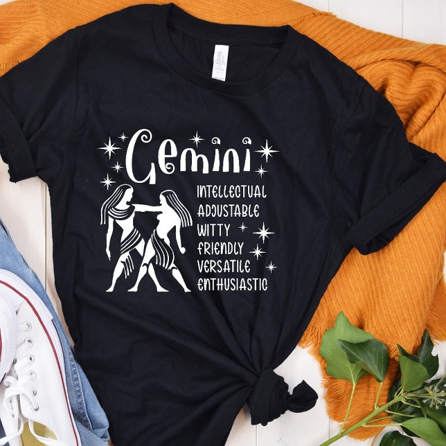  Gemini Zodiac Sign Horoscope Personality Traits T-Shirt (Creator Uploaded)