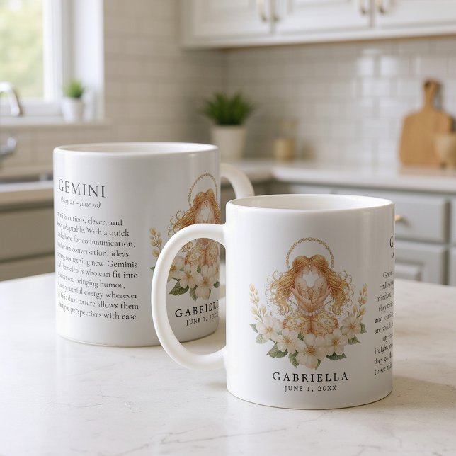 Gemini Zodiac Sign Horoscope Personalized Gift Coffee Mug (Creator Uploaded)