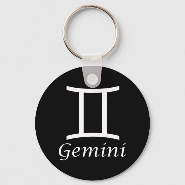 ‘Gemini’ Zodiac Sign Key Ring (Front)