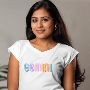 Gemini zodiac sign modern white simple T-Shirt