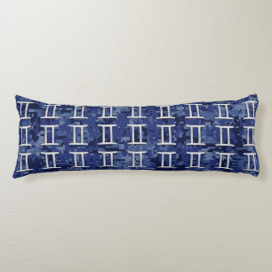 Gemini Zodiac Sign on Navy Blue Digital Camo Body Cushion