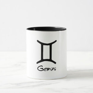 Gemini Zodiac Sign on White Background Mug