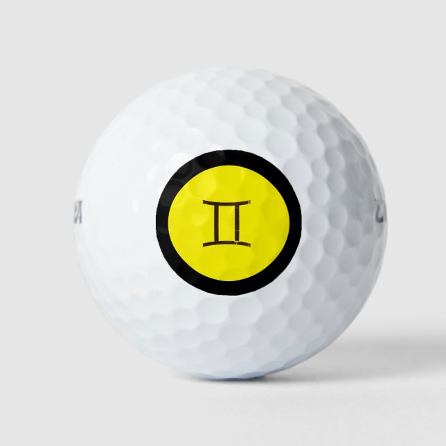 Gemini Zodiac Sign Personalised Custom Golf Balls (Front)