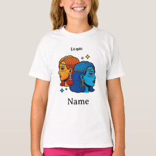 Gemini Zodiac Sign Pop Art - Retro Celestial Twins T-Shirt