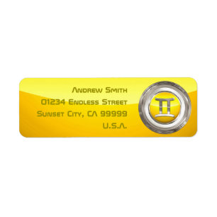 Gemini Zodiac Sign Return Address Label