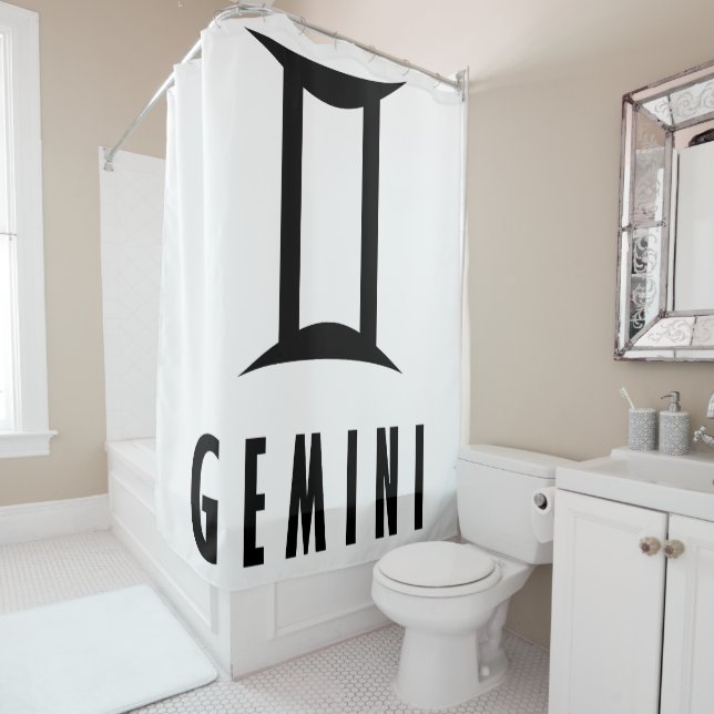 Gemini zodiac sign shower curtain (In Situ)