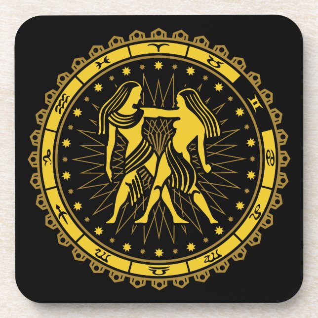 Gemini - Zodiac Sign - Symbol - Horoscope Coaster (Front)