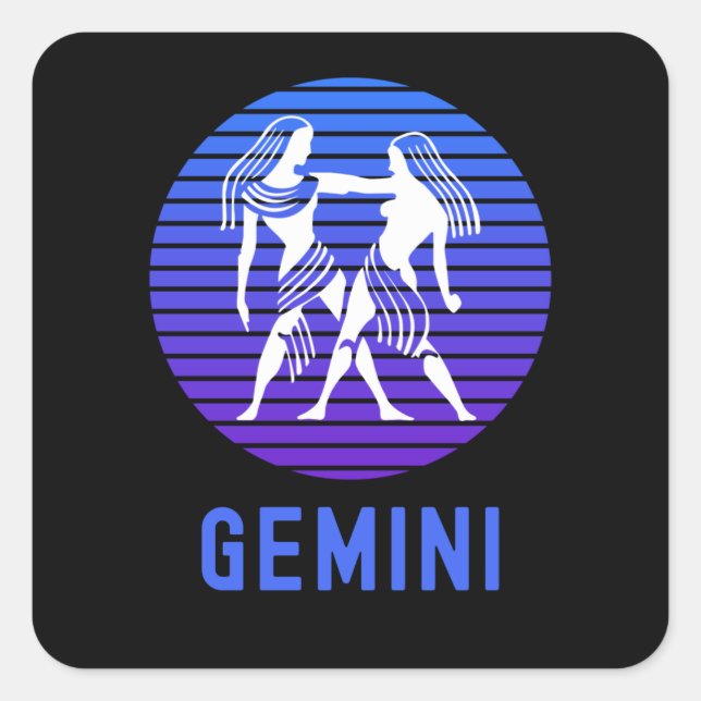 Gemini Zodiac Sign Symbol Square Sticker (Front)