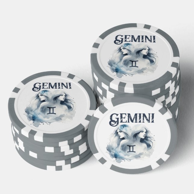 Gemini Zodiac Sign Themed Birthday Party Poker Chips (Stack)