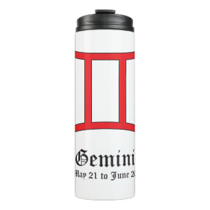 Gemini zodiac sign thermal tumbler
