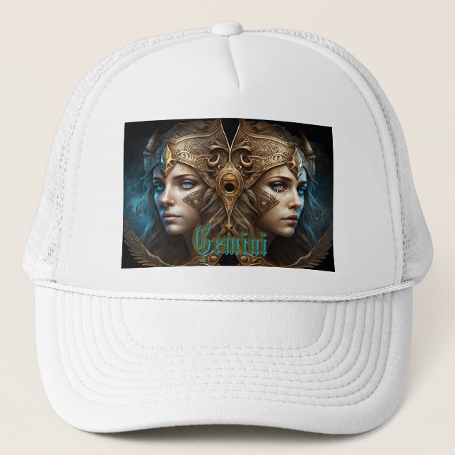 Gemini Zodiac Sign Trucker Hat (Front)