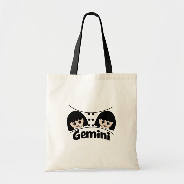 Gemini Zodiac Sign Twins Girls Kids Tote Bag (Front)