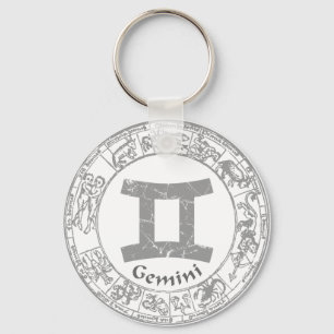 Gemini Zodiac sign vintage Key Ring