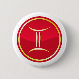 Gemini - Zodiac Signs 6 Cm Round Badge