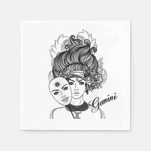 Gemini Zodiac Symbol and Sign Napkin