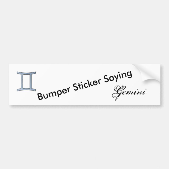 Gemini Zodiac Symbol Element by Kenneth Yoncich Bumper Sticker (Front)