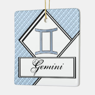 Gemini Zodiac Symbol Element by Kenneth Yoncich Ceramic Ornament