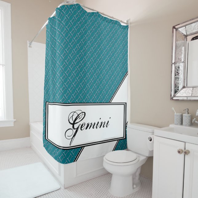 Gemini Zodiac Symbol Element by Kenneth Yoncich Shower Curtain (In Situ)