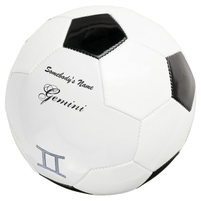 Gemini Zodiac Symbol Element by Kenneth Yoncich Soccer Ball (Three Quarter)