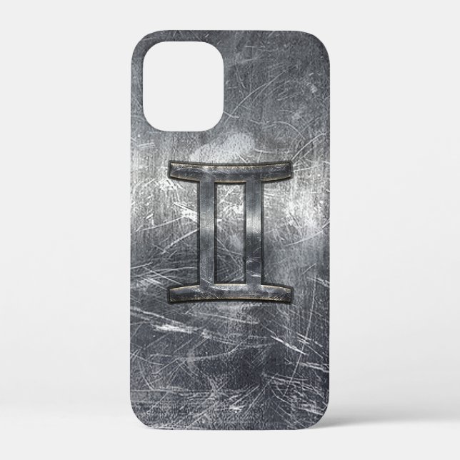 Gemini Zodiac Symbol in Grunge Distressed Style Case-Mate iPhone Case (Back)