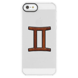 Gemini Zodiac Symbol on Mahogany like Decor Permafrost® iPhone SE/5/5s Case