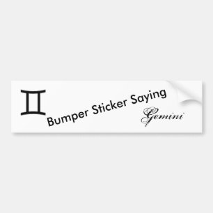 Gemini Zodiac Symbol Standard by Kenneth Yoncich Bumper Sticker