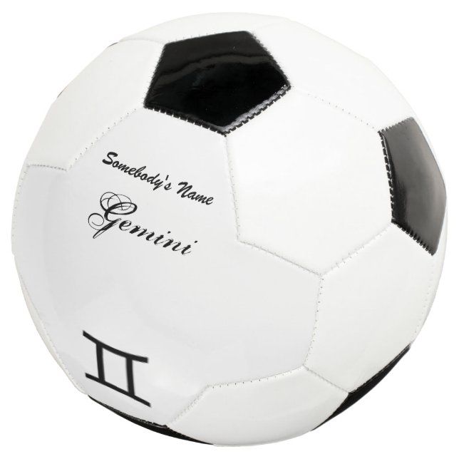 Gemini Zodiac Symbol Standard by Kenneth Yoncich Soccer Ball (Three Quarter)