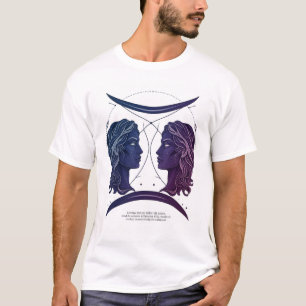 Gemini Zodiac Twins T-Shirt Design