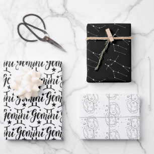 Gemini Zodiac Wrapping Paper Set 