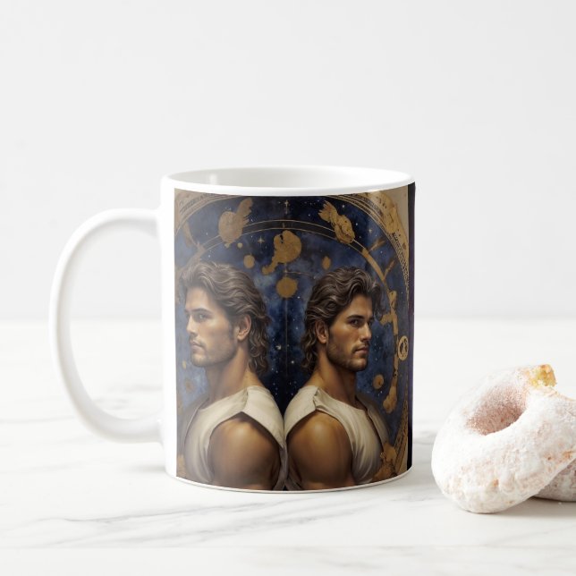 Geminis Male Astrological Coffee Mug (With Donut)