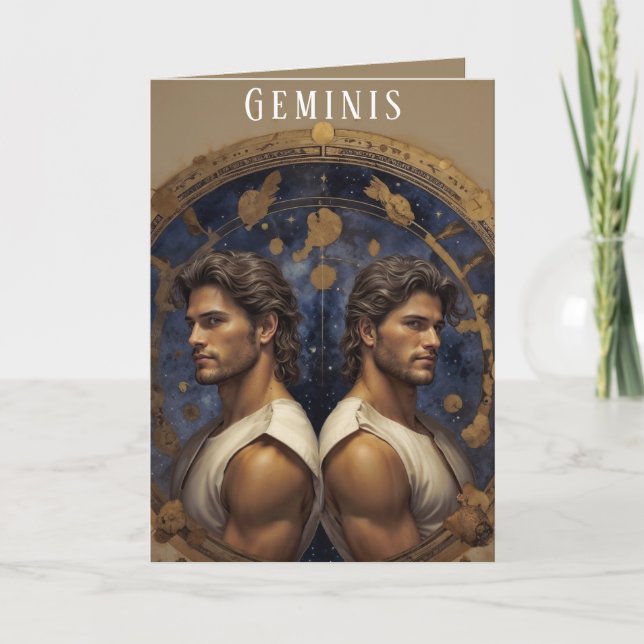 Geminis Male Birthday Card (Front)