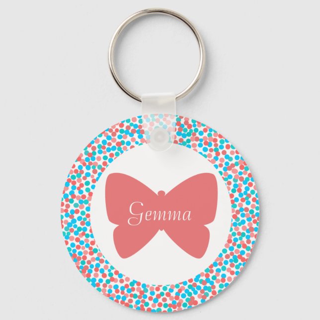 Gemma Butterfly Dots Keychain (Front)