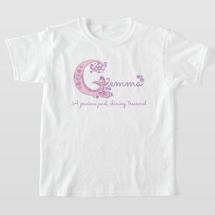 Gemma girls name pink decorative custom meaning T-Shirt