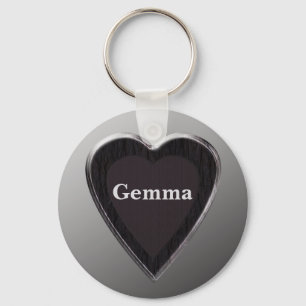 Gemma Heart Keychain