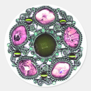 "Gems and Jewels" Classic Round Sticker