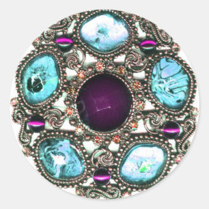 "Gems and Jewels" Classic Round Sticker